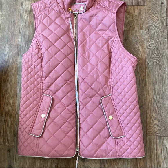 Adrienne Vittadini Quilted Vest Dusty Rose / Gold Size Medium EUC - Picture 10 of 13